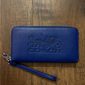 Coach Royal Blue Leather Wristlet